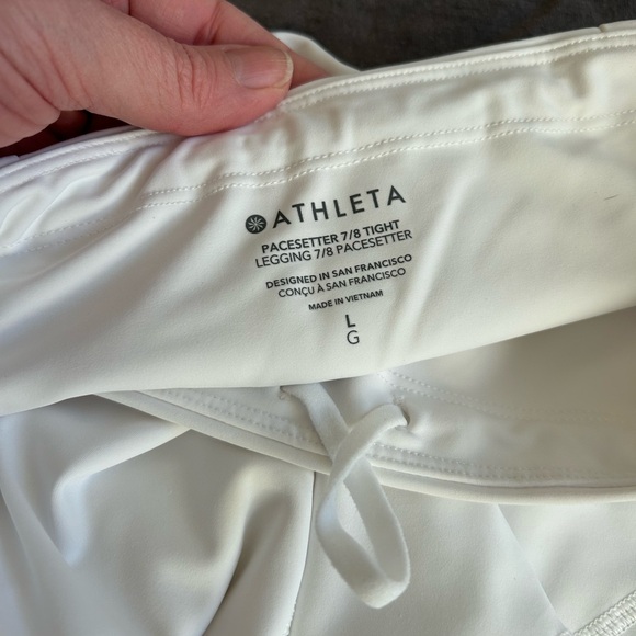 Athleta White Pacesetter 7/8 Leggings size large - Picture 3 of 5
